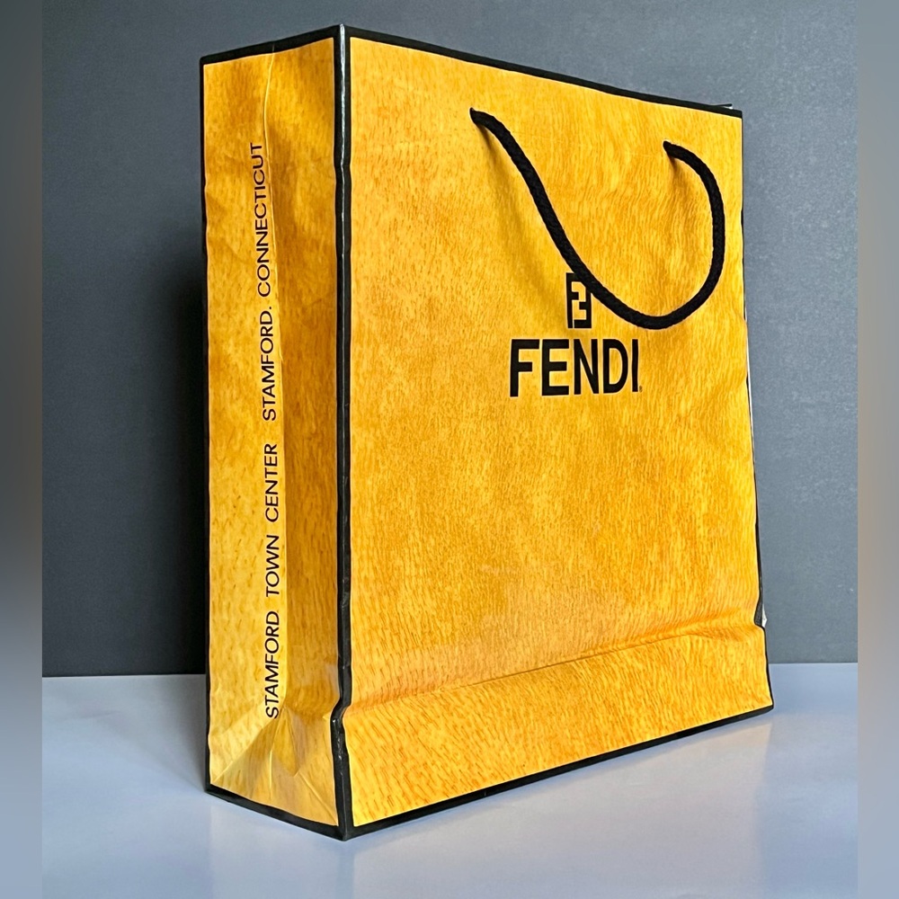 Vintage 1988 Fendi Paper Shopping Tote Bag Large